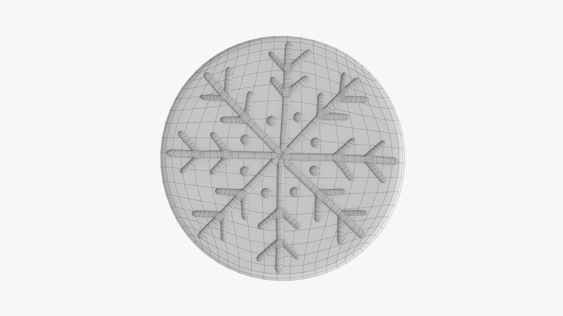 Cookie snowflake Christmas 02 3D model_5