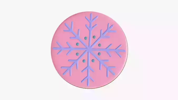 Cookie snowflake Christmas 02 3D model