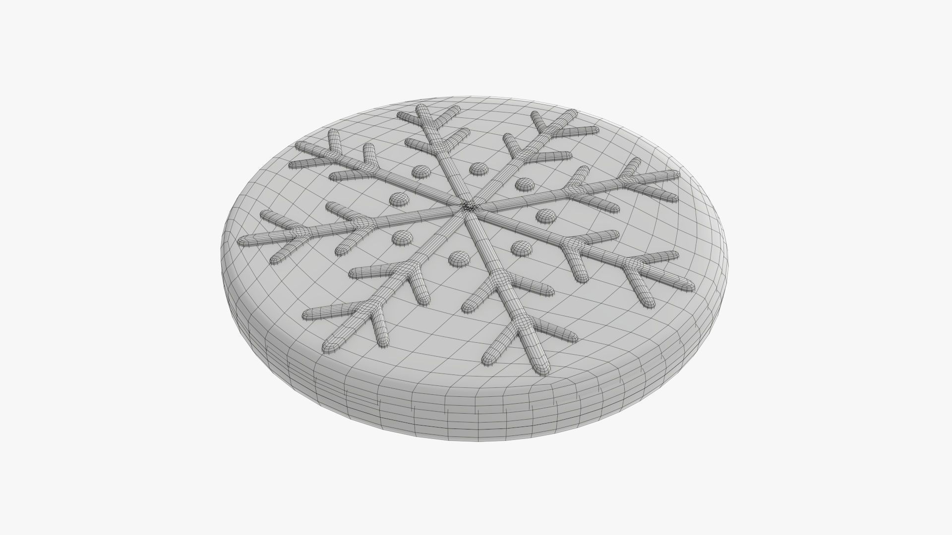 Cookie snowflake Christmas 02 3D model_6