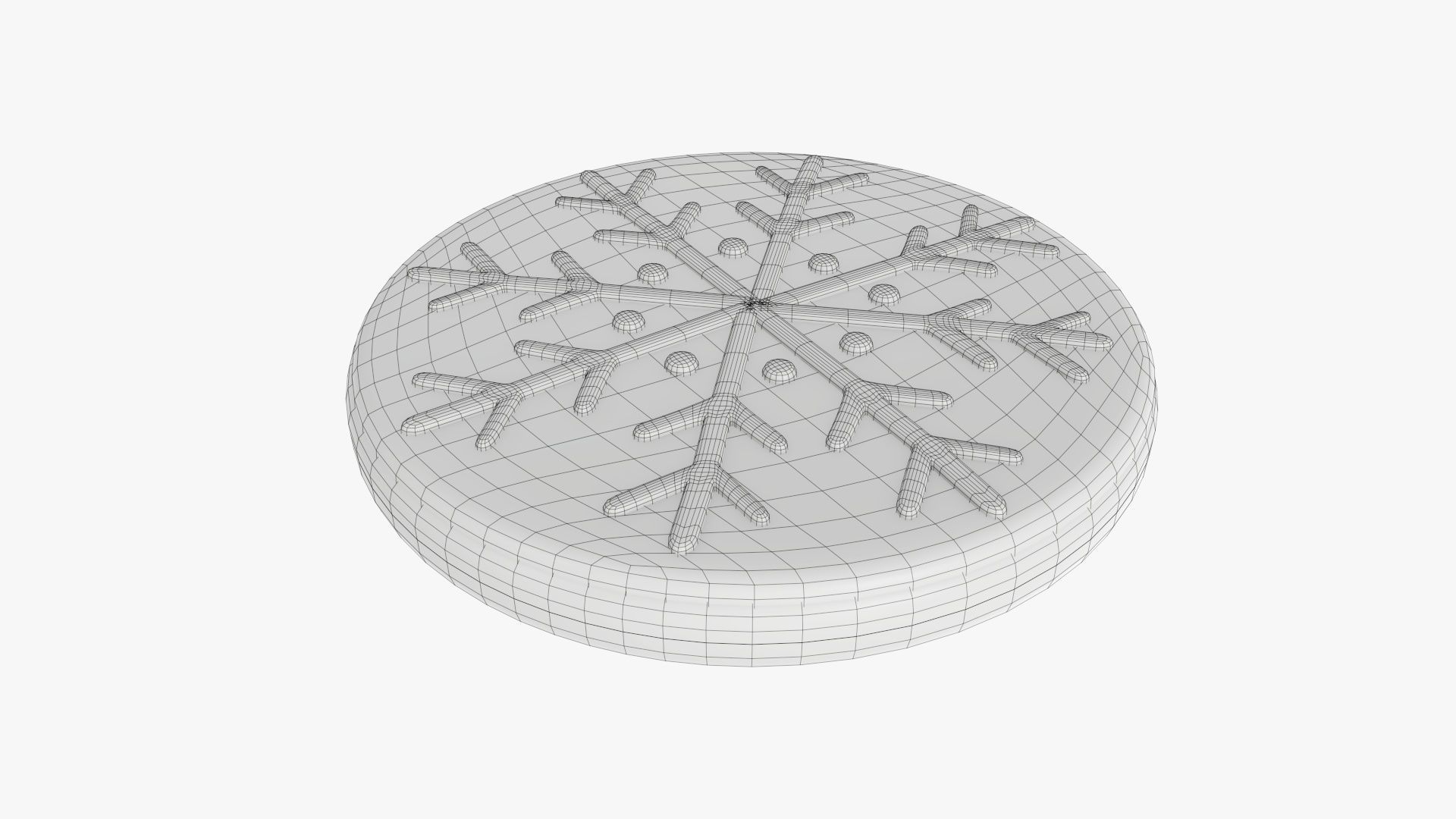 Cookie snowflake Christmas 02 3D model_7