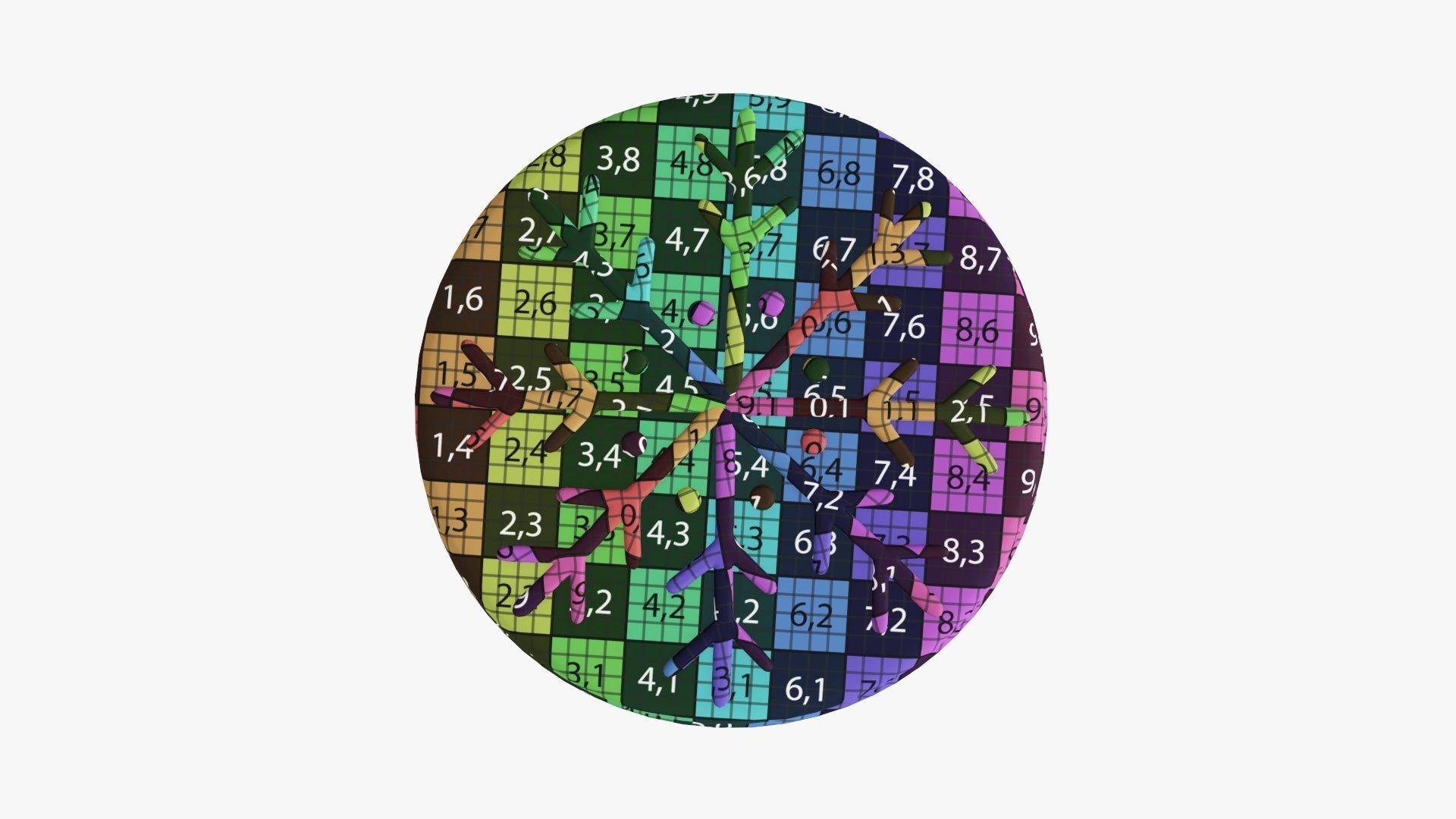 Cookie snowflake Christmas 02 3D model_10