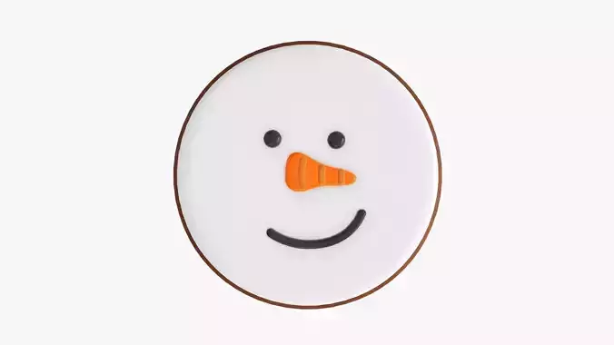 Cookie snowman face Christmas  3D model