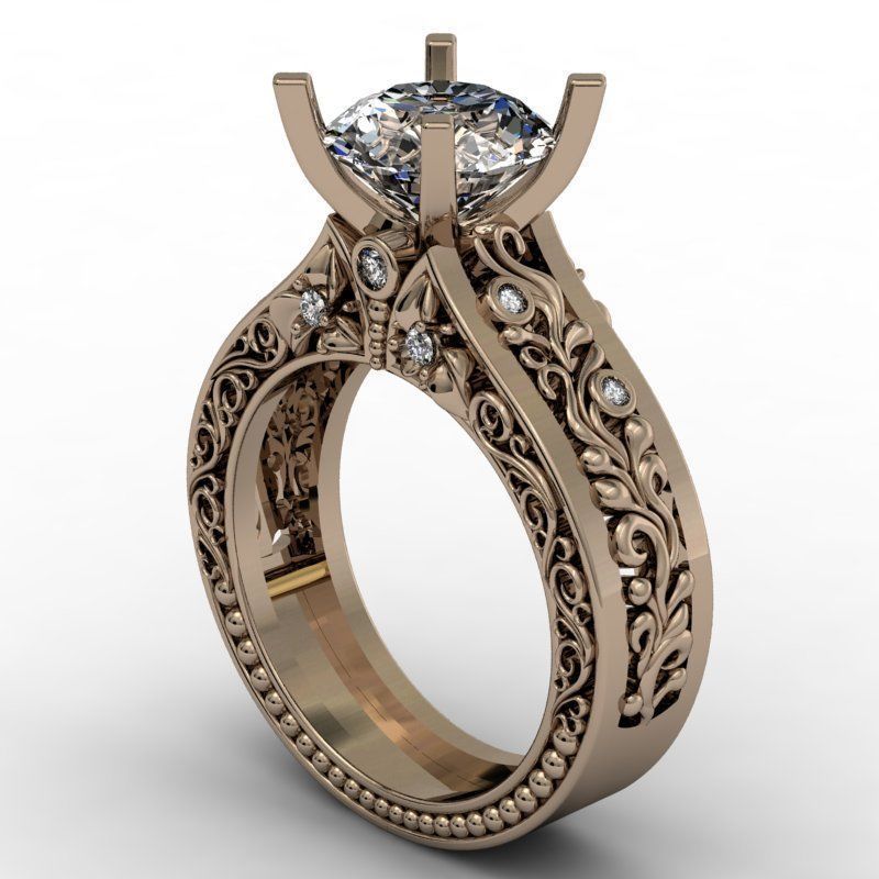 Vintage Ring 3D print model_1