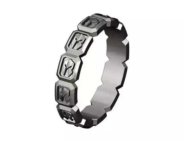 Spartan helmet rectangular faceted band 3D print model
