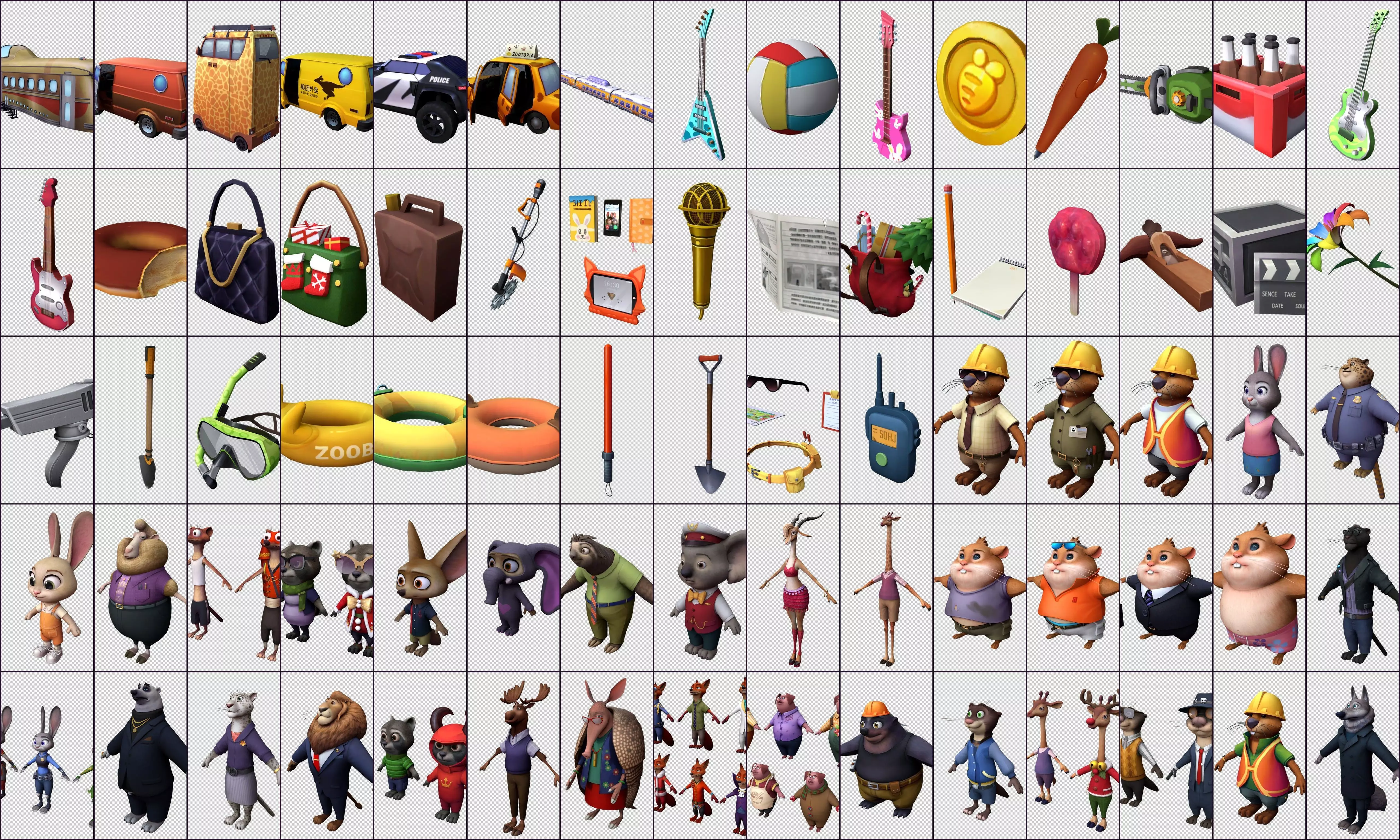 Cartoon Character object vehicle Low-poly 3D model_0