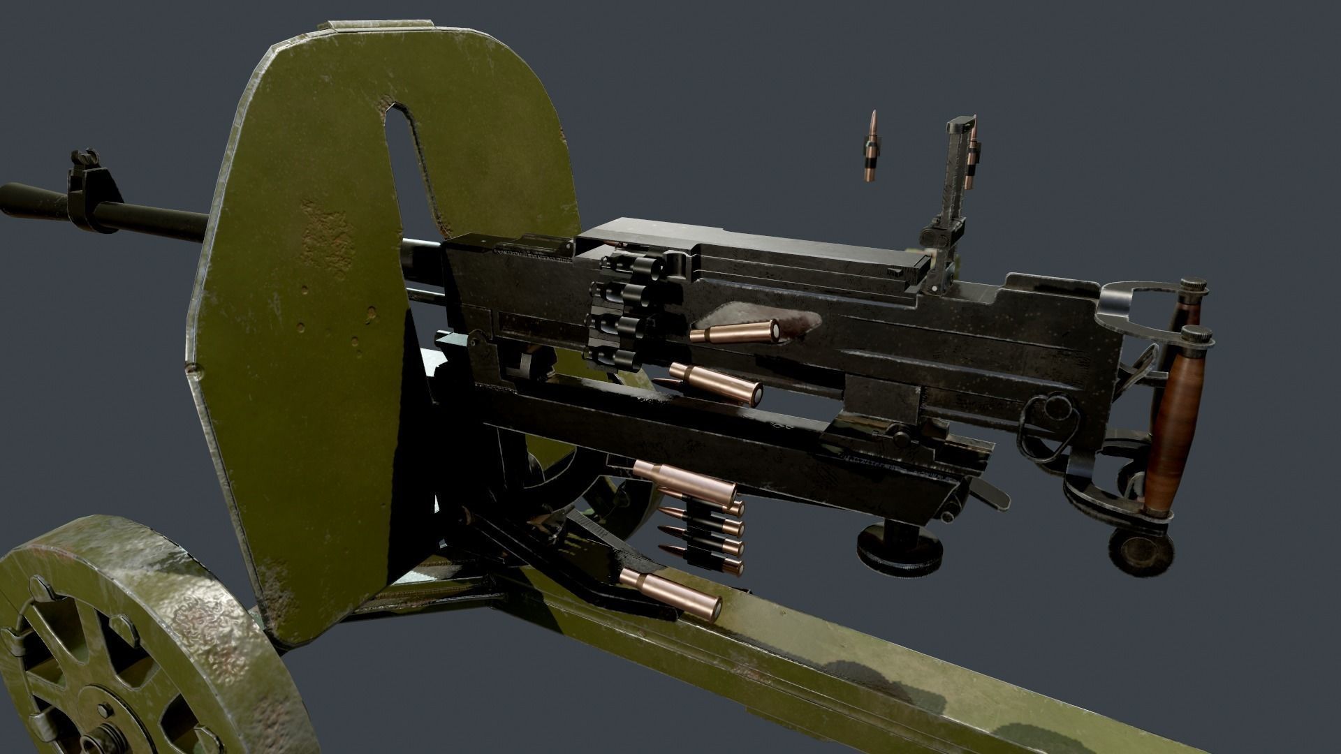 Game ready Soviet machine gun SG 43 Low-poly 3D model_8