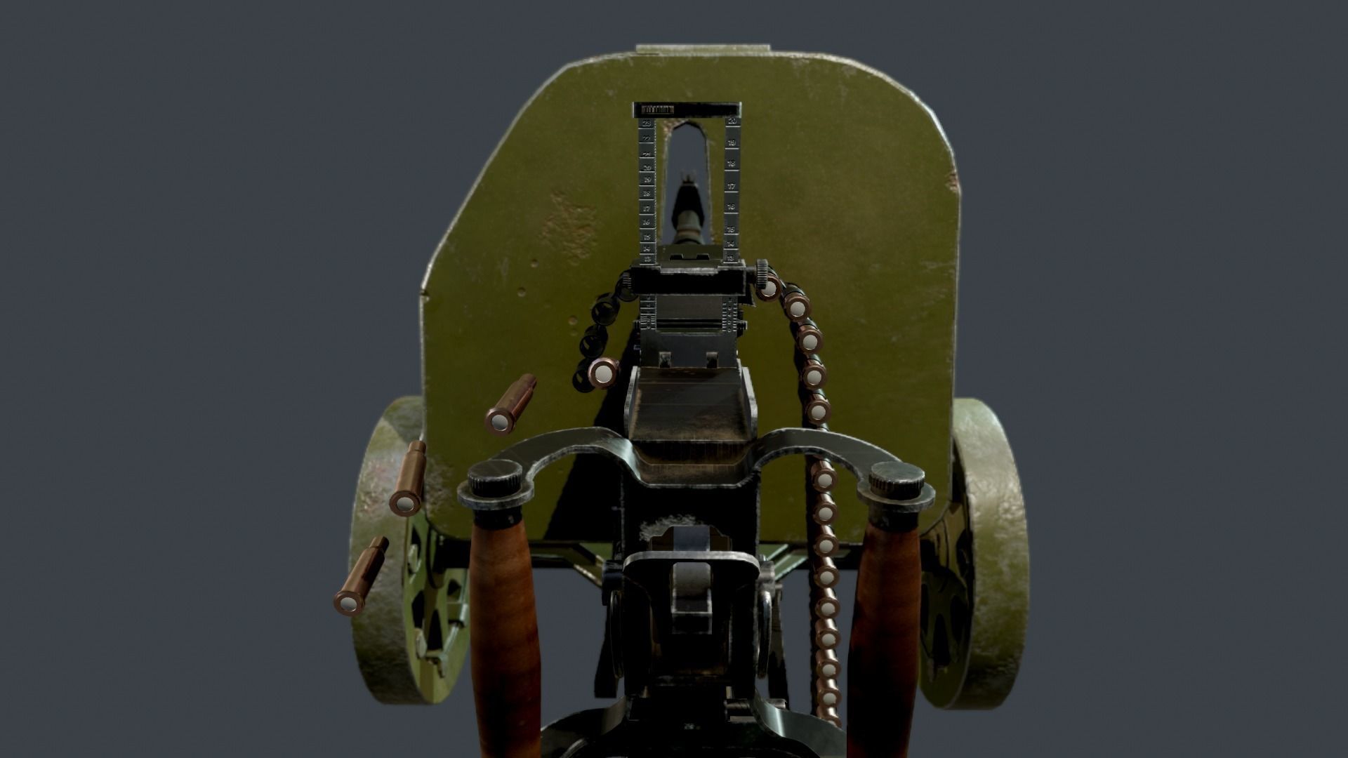Game ready Soviet machine gun SG 43 Low-poly 3D model_4