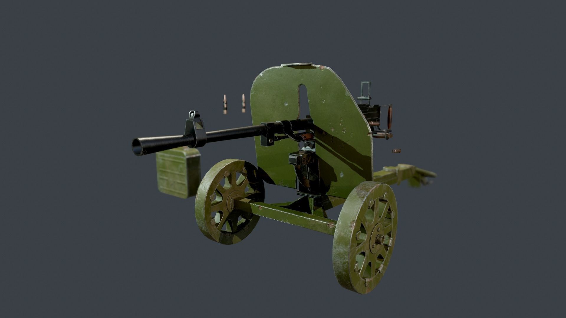 Game ready Soviet machine gun SG 43 Low-poly 3D model_3