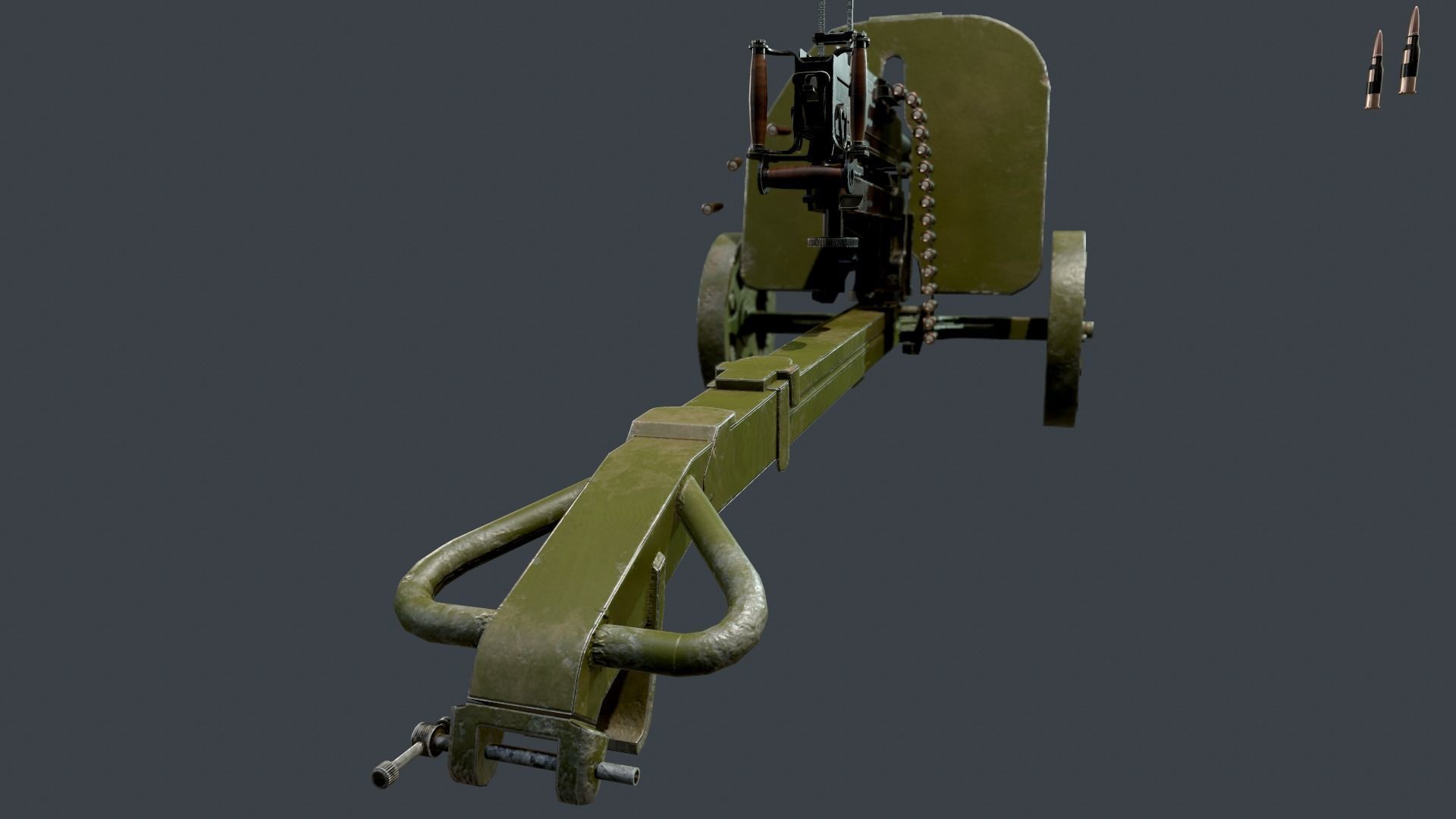 Game ready Soviet machine gun SG 43 Low-poly 3D model_11