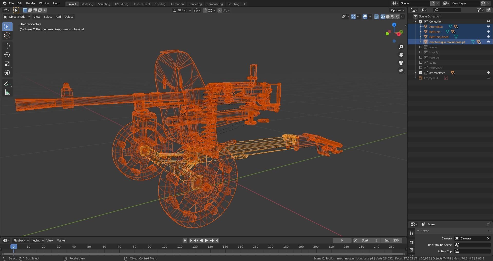 Game ready Soviet machine gun SG 43 Low-poly 3D model_14