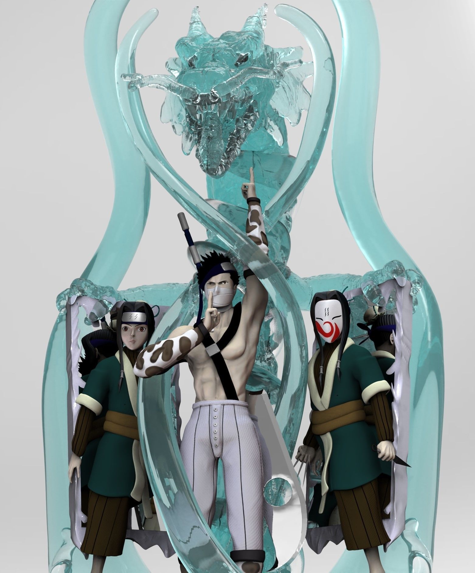 Zabuza and Haku 3D print model_2