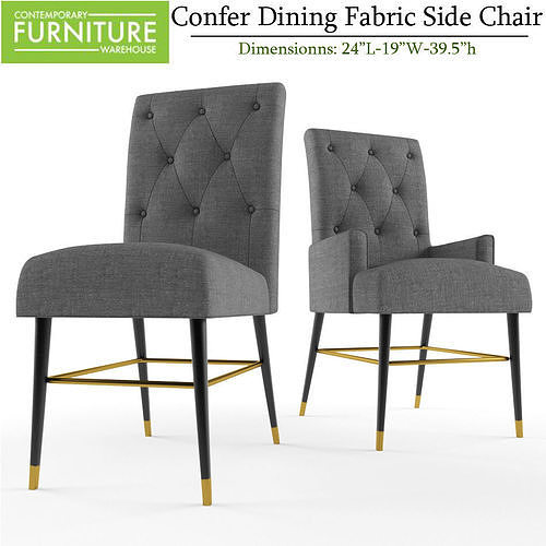 Confer Dining Fabric Side Armchair 3D model