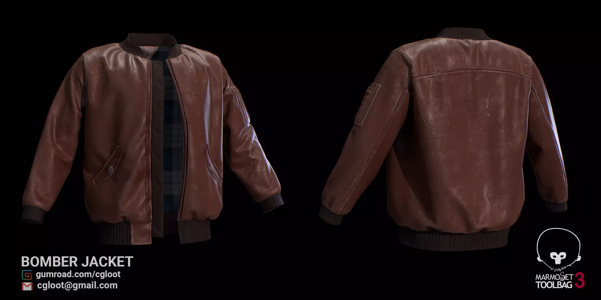 Bomber Jacket for Marvelous Designer 3D model