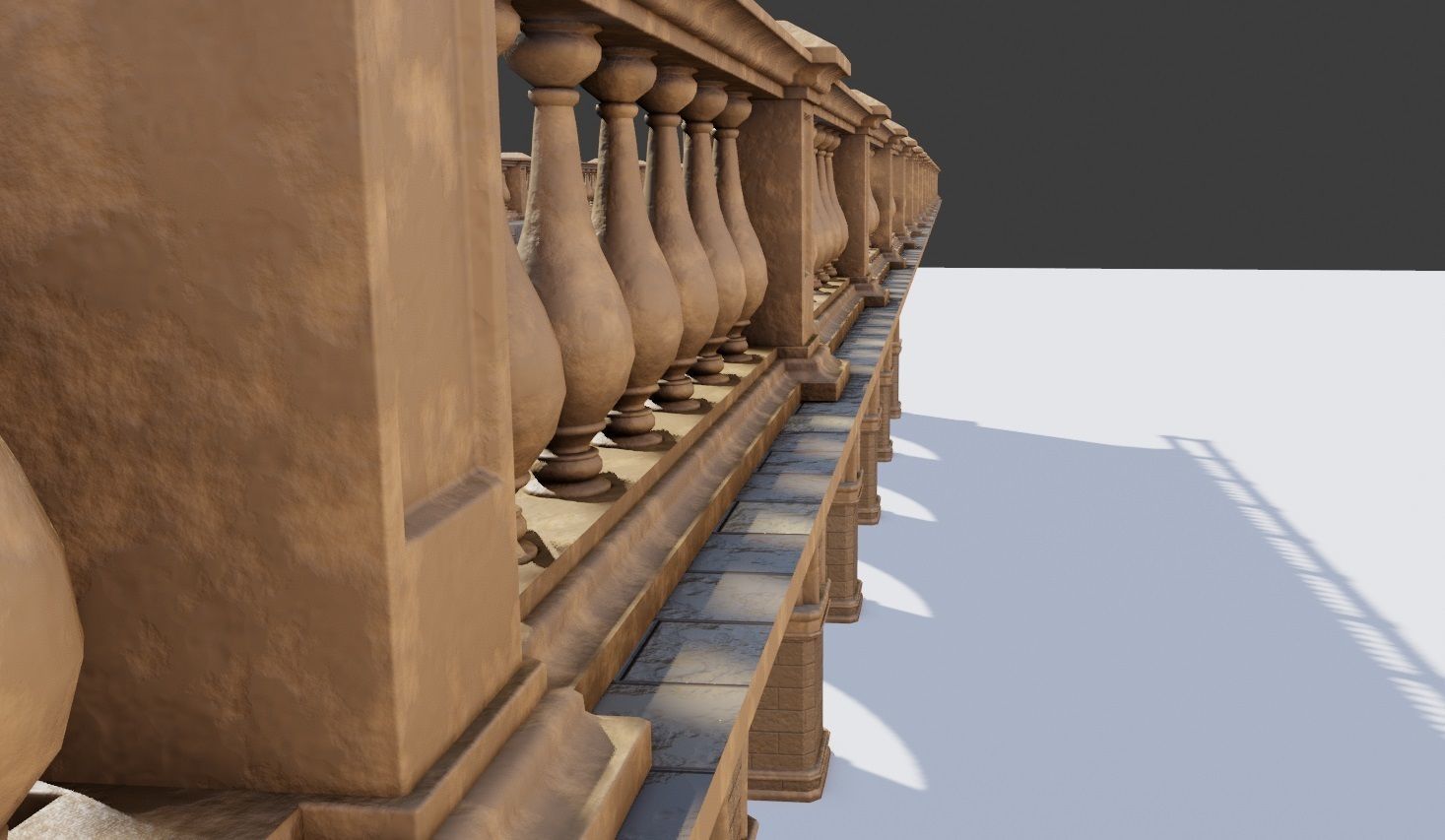 arched brick medieval bridge Low-poly 3D model_3