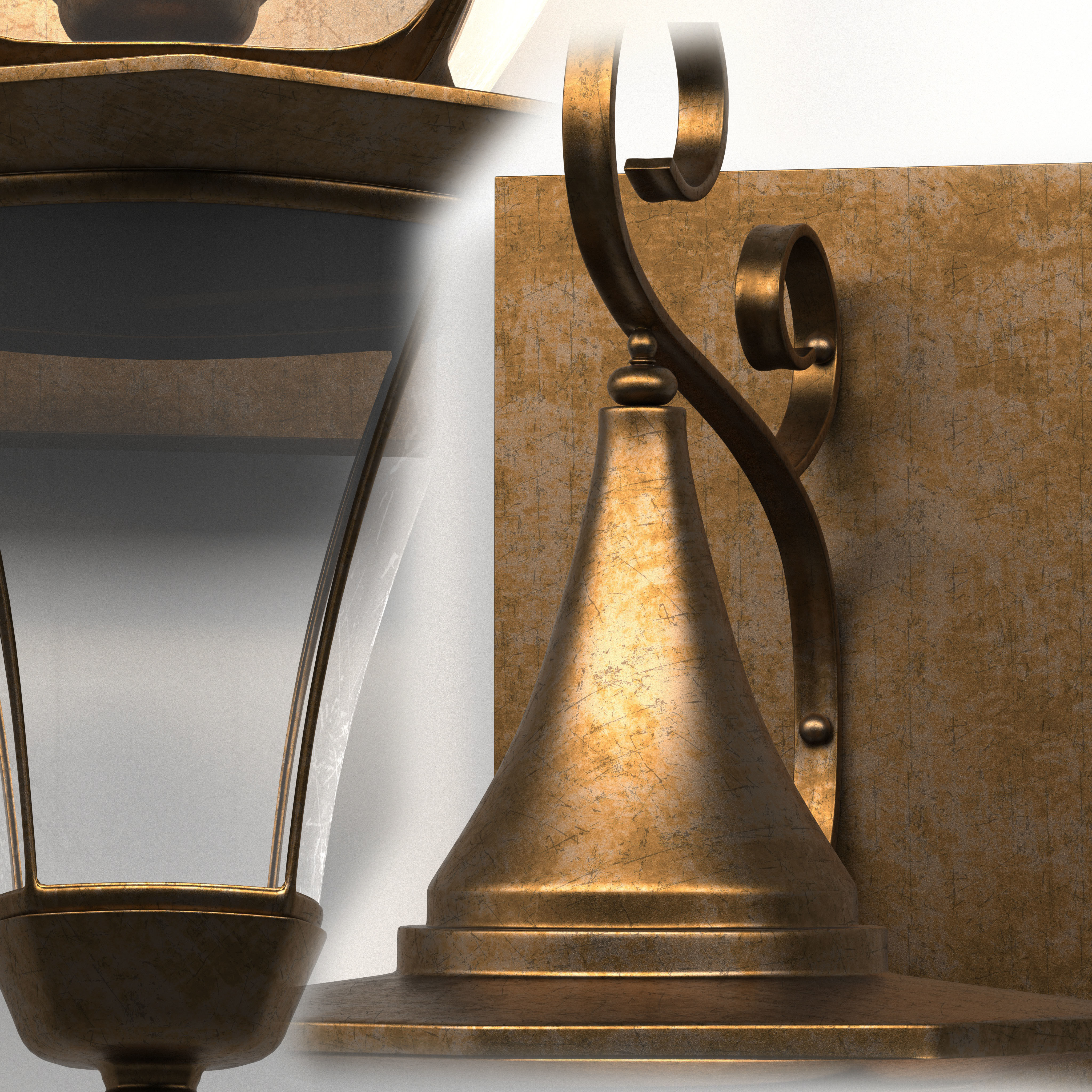 Two classic wall lights Free 3D model_2