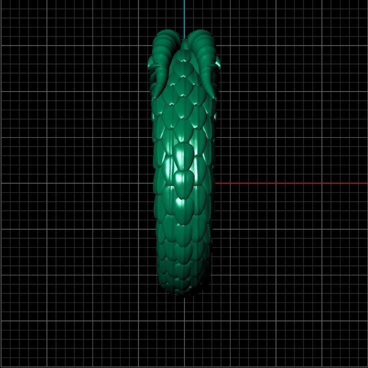 Ouroboros ring dragon biting its own tail 3D print model_20