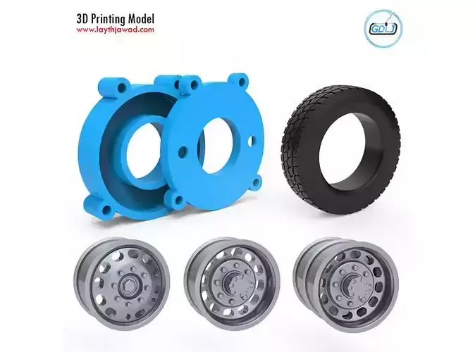 Truck Tire Mold With 3 Wheels 3D Printing Model