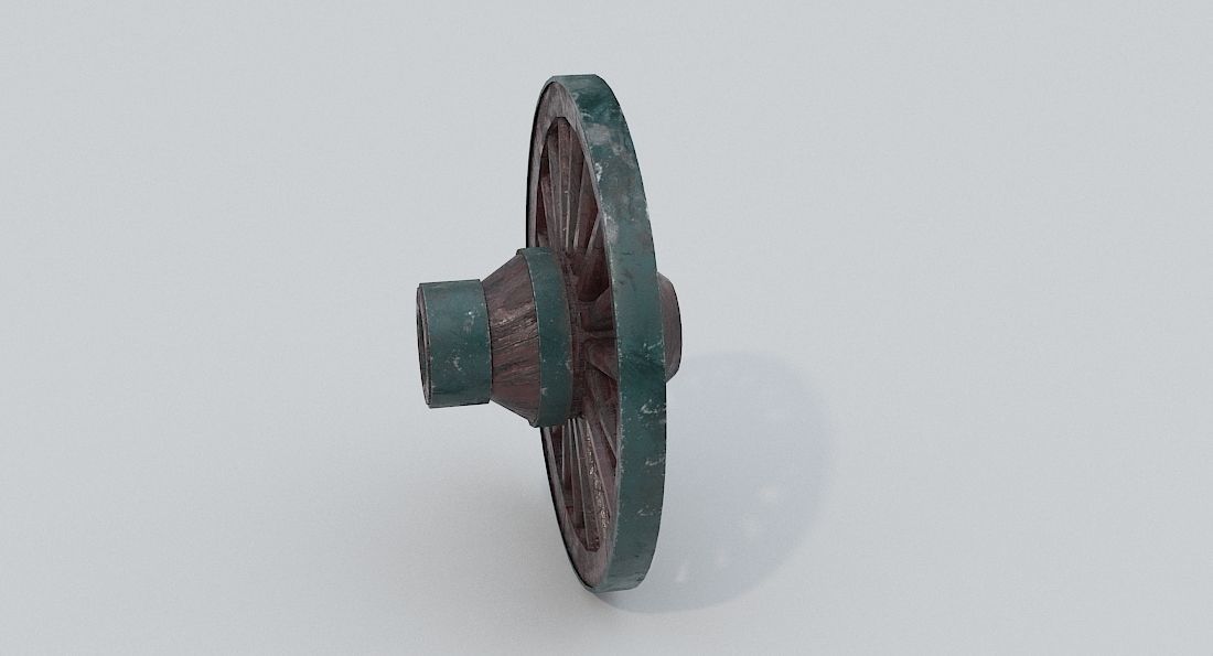 Wagon Wheel 2 Low-poly 3D model_6