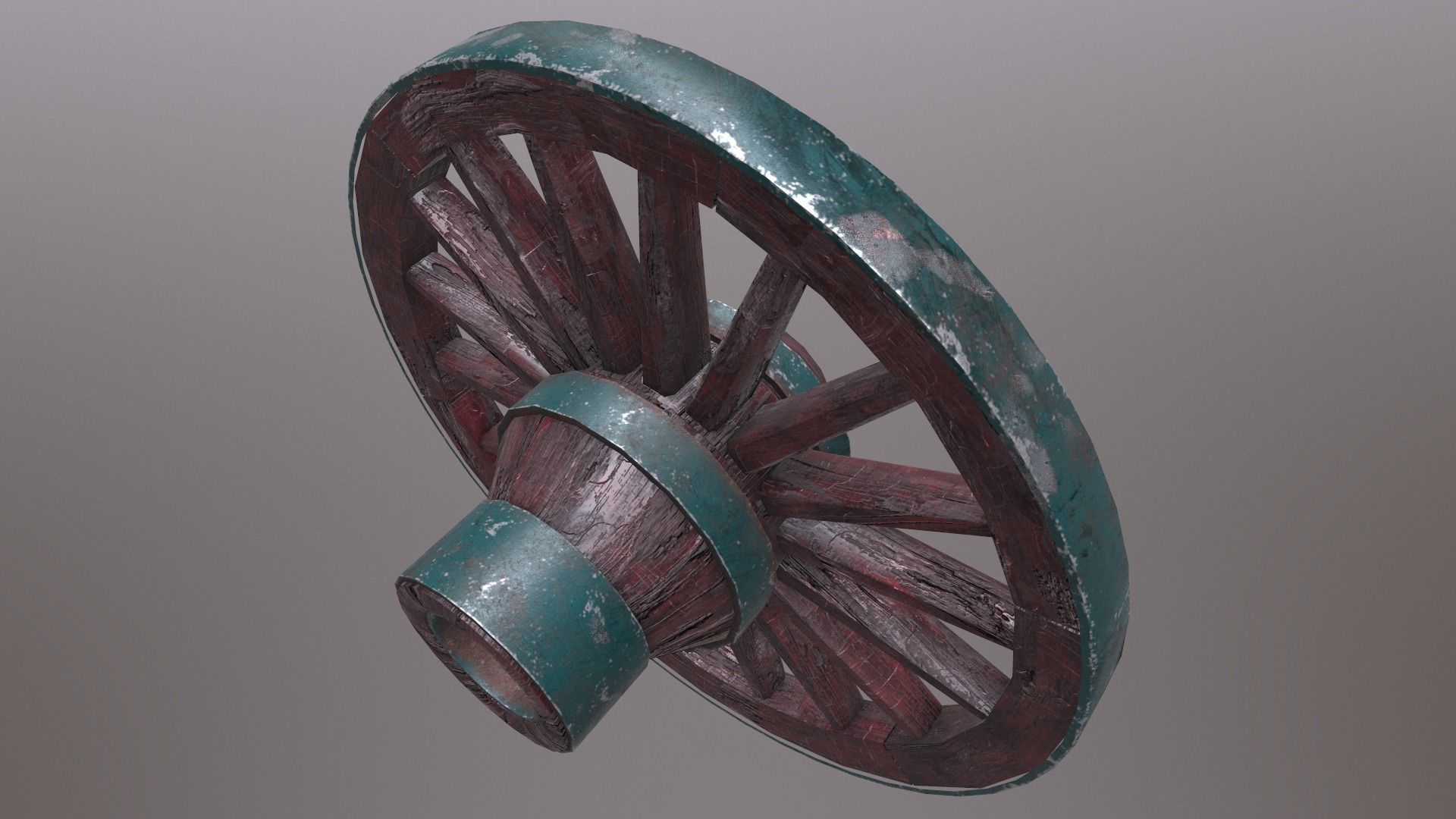 Wagon Wheel 2 Low-poly 3D model_2
