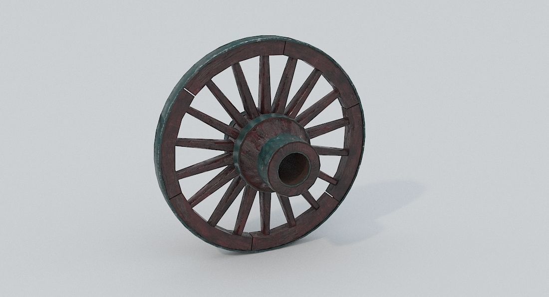 Wagon Wheel 2 Low-poly 3D model_1