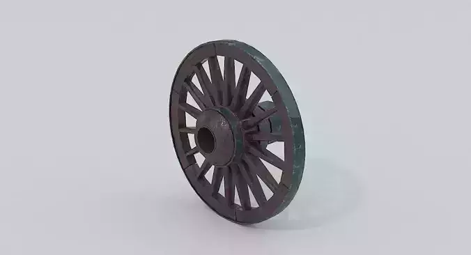 Wagon Wheel 2 Low-poly 3D model