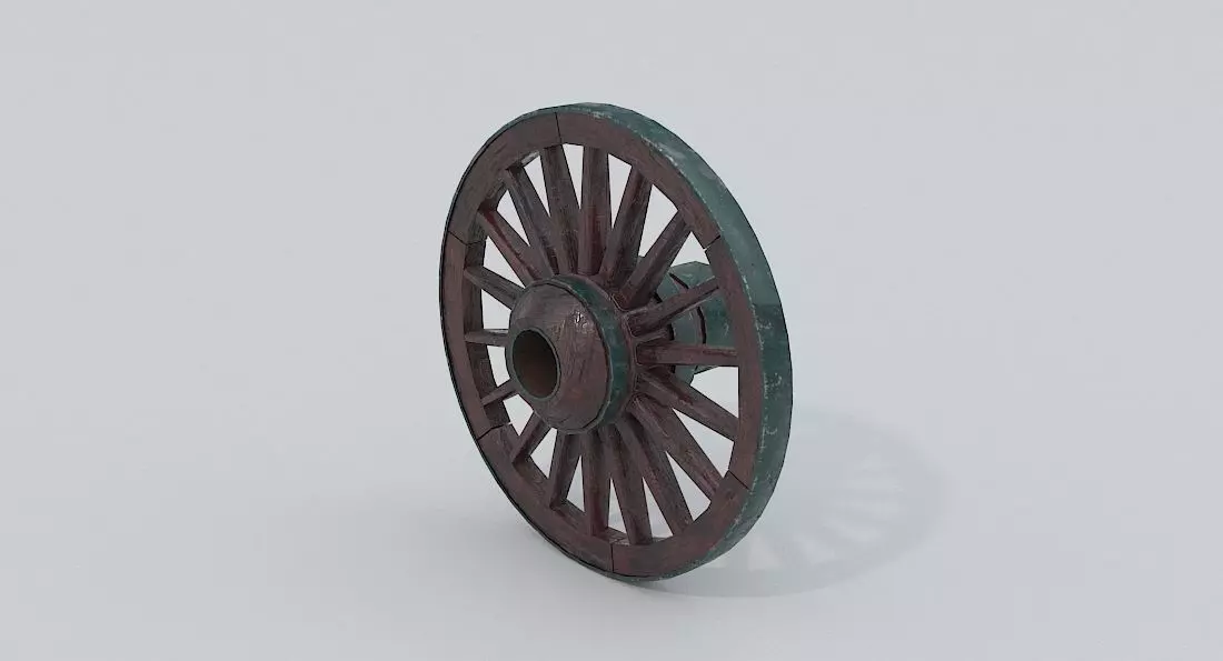 Wagon Wheel 2 Low-poly 3D model_0