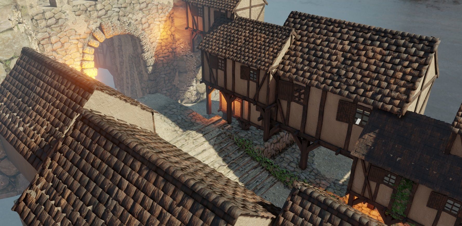 medieval town AOE style Low-poly 3D model_3