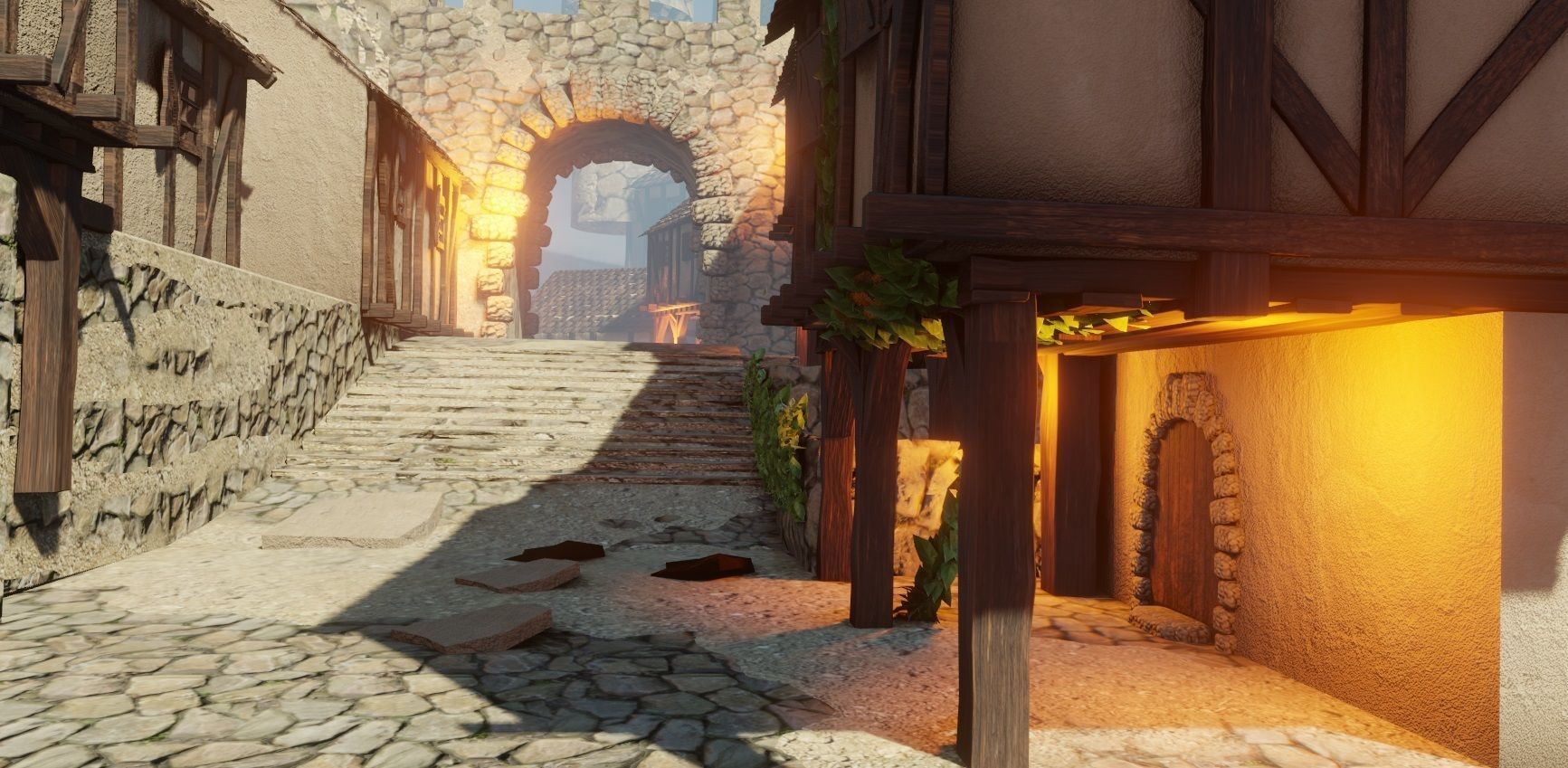 medieval town AOE style Low-poly 3D model_1