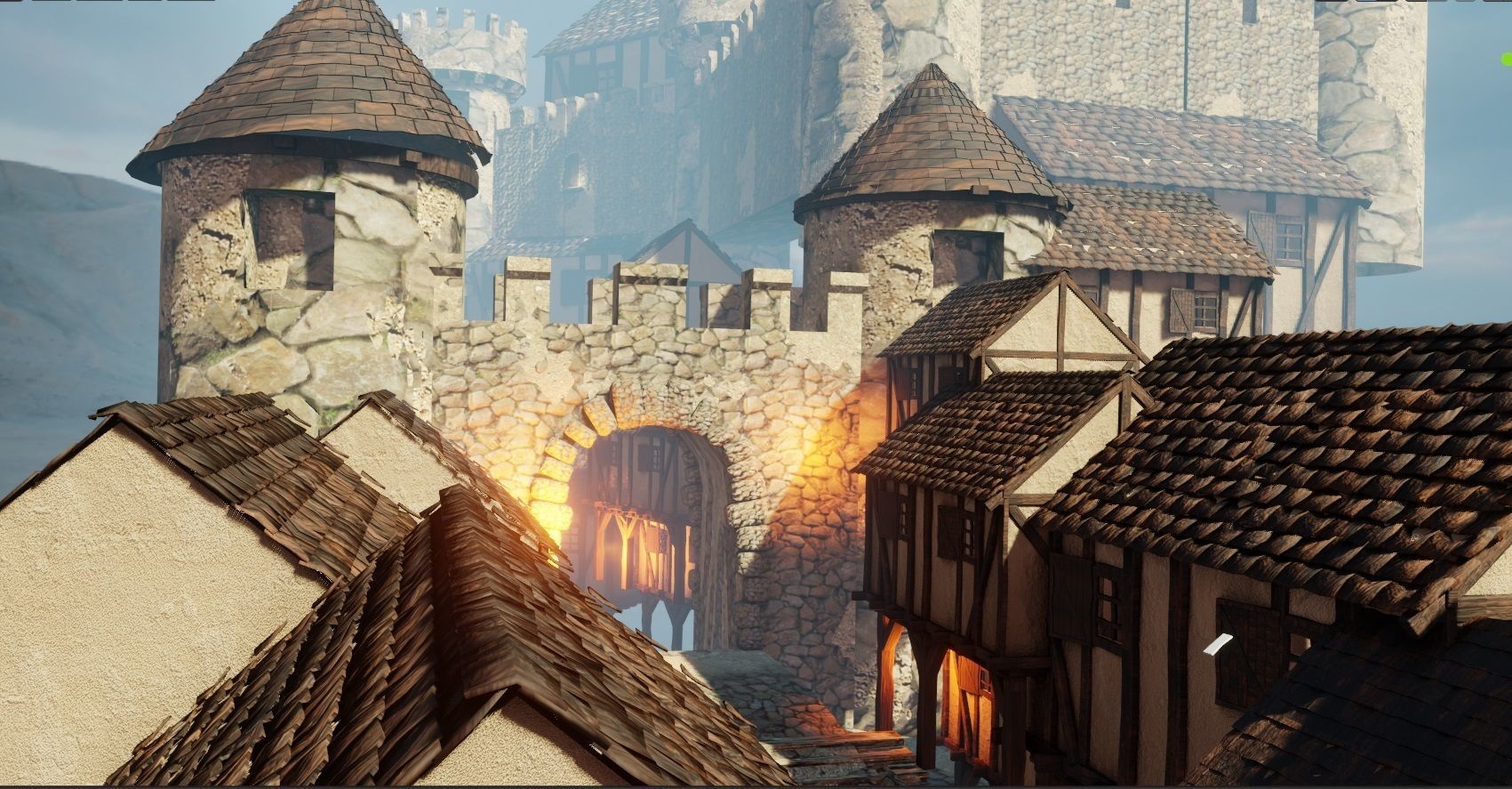 medieval town AOE style Low-poly 3D model_4