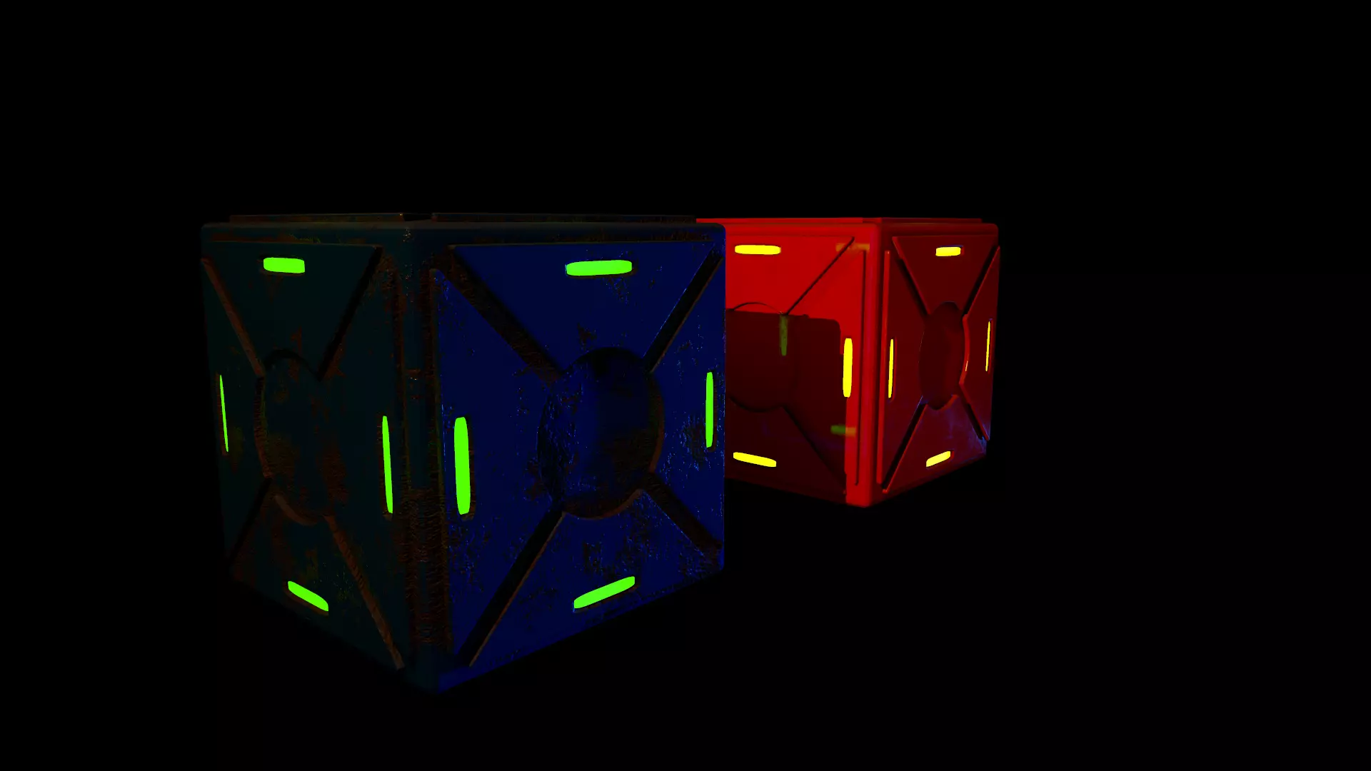 Sci-Fi small box Low-poly 3D model