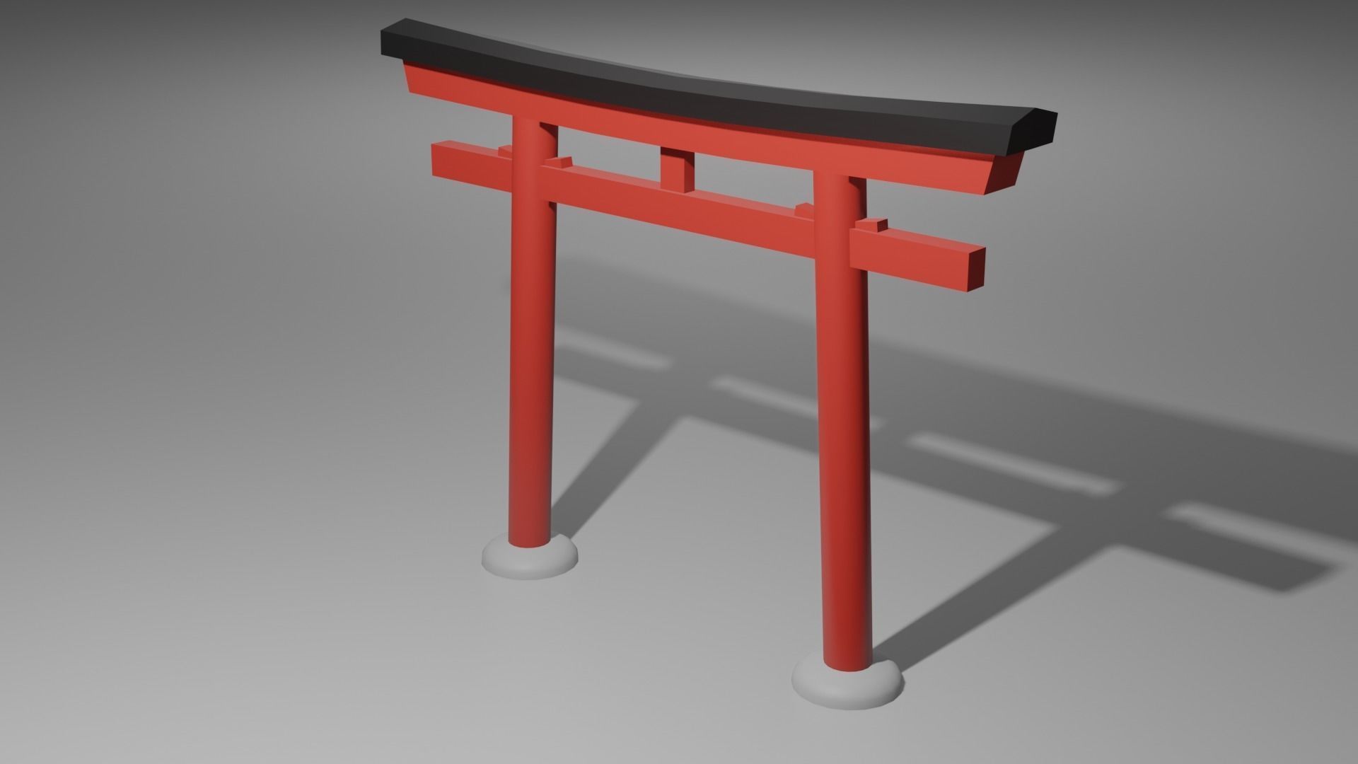 Tori Gate and a Shrine Lamp Free low-poly 3D model_3
