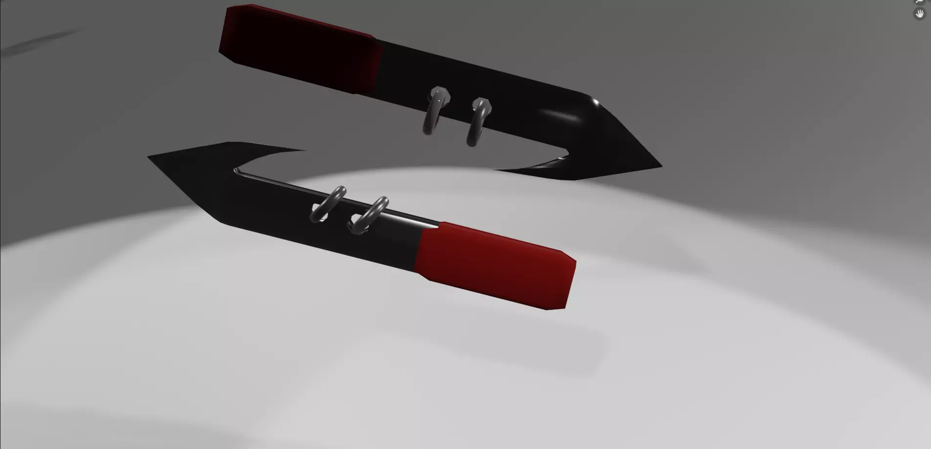 Two daggers with rings Low-poly 3D model_0