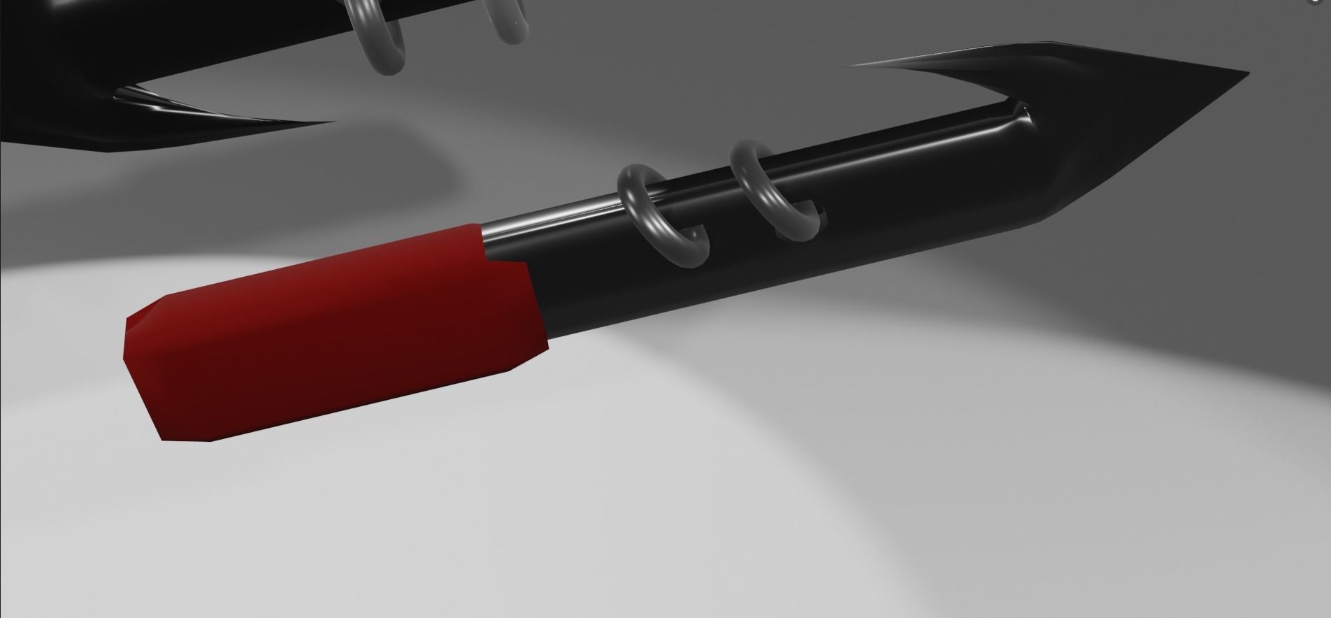 Two daggers with rings Low-poly 3D model_1