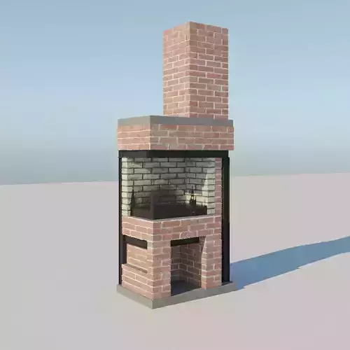 Loft style corner barbecue 3D model