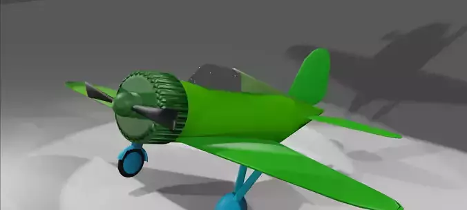 Low poly I-16 toy airplane