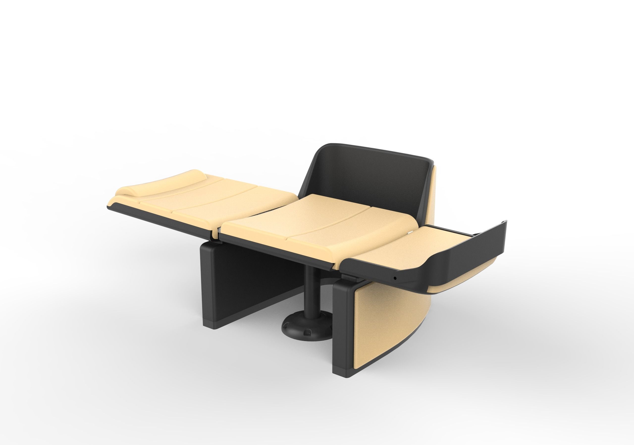 Airplane first class chair 3D model_2