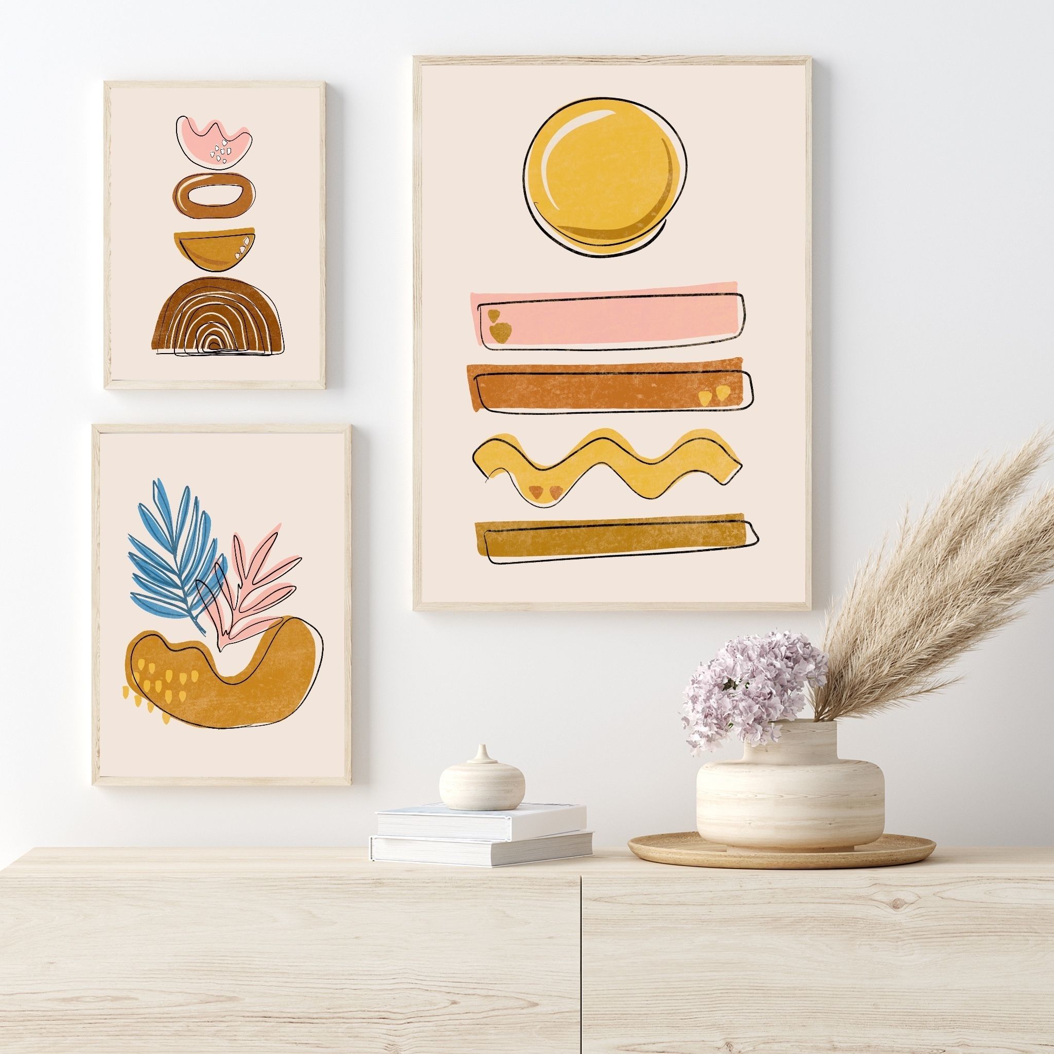 Printable Abstract Art Print Wall Decor Modern Wall Art Bohemian 3D print model_1