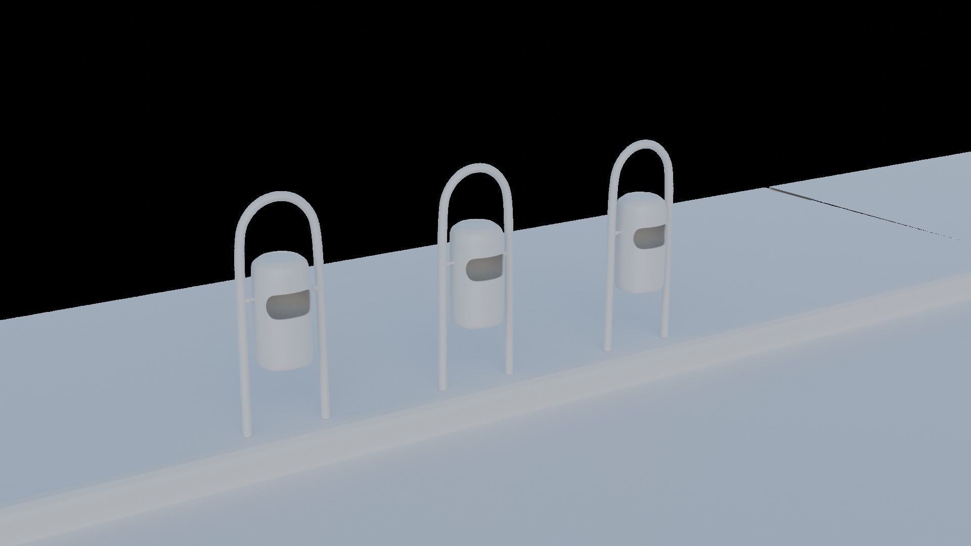 Trash Can - Street 3 Different Colors Low Poly 3D Model Low-poly 3D model_7