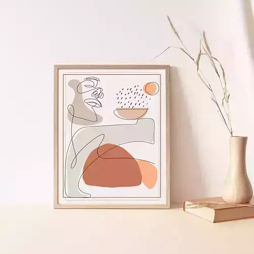 Women  line art wall decor printable digital art 