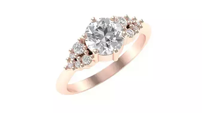 Solitare Ring With Side Stones