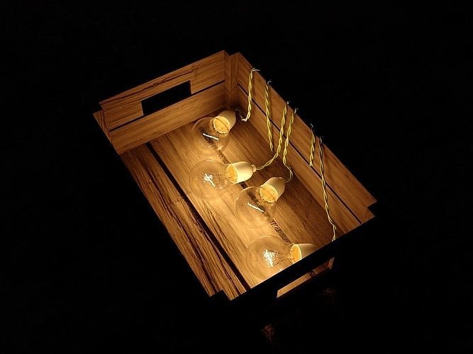 Box with lamps Low-poly 3D model