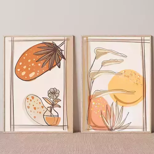 Botanical wall art wall decor printable decor 3D print model