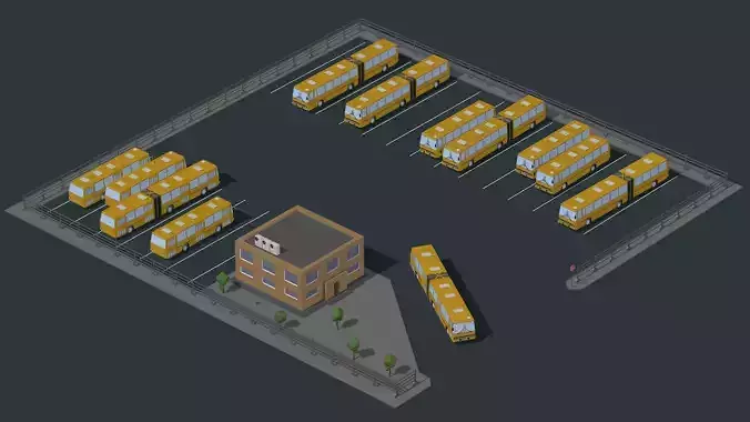 Bus depot 3D model