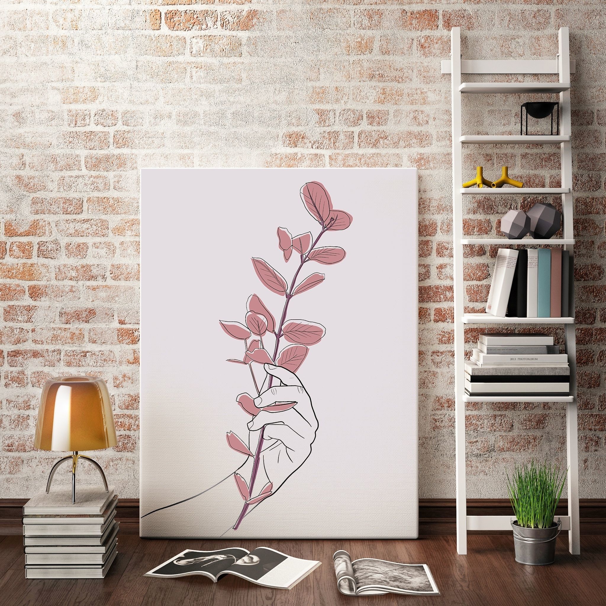 Plant Draw art wall decor print art minimal hand Draw fine art 3D print model_1