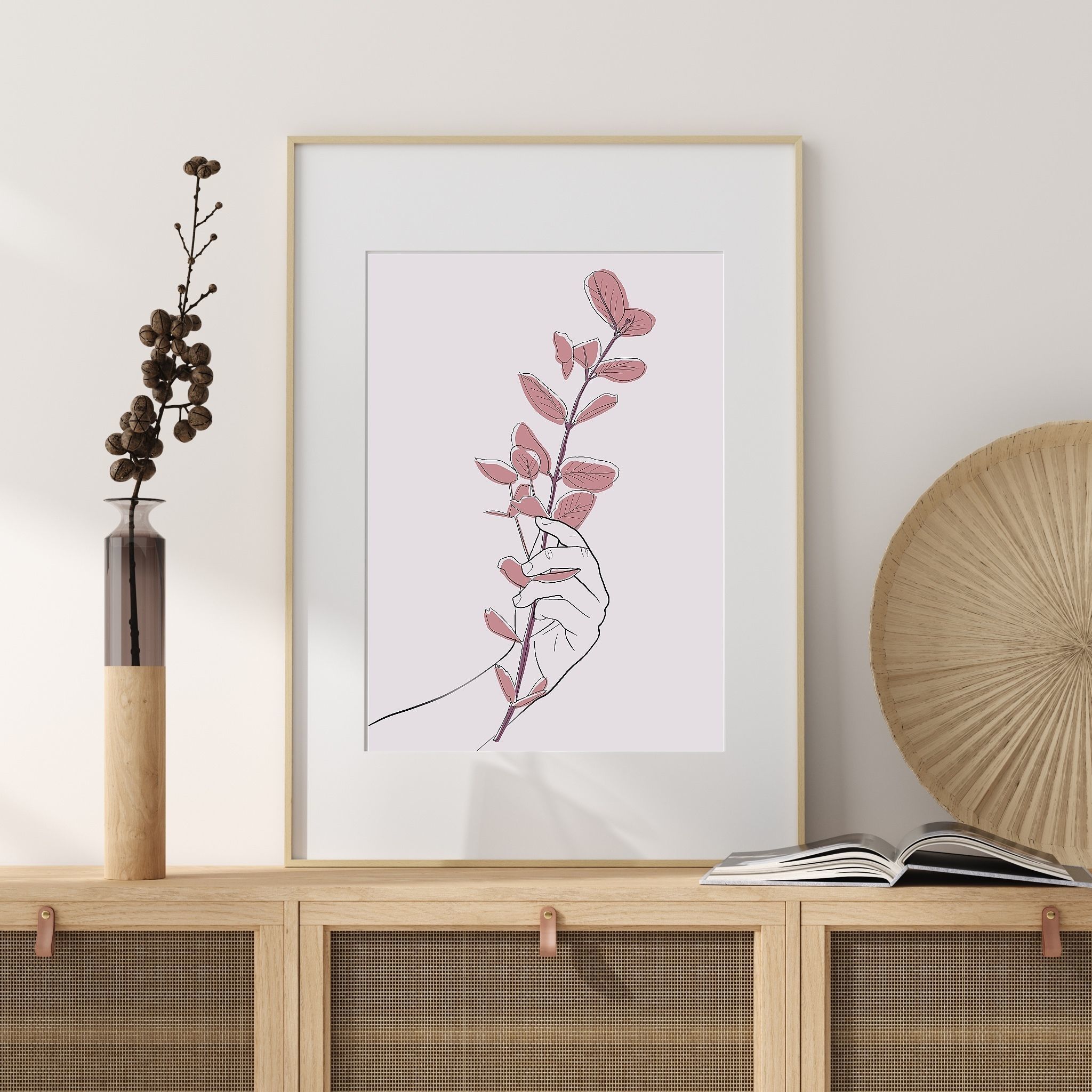 Plant Draw art wall decor print art minimal hand Draw fine art 3D print model_2