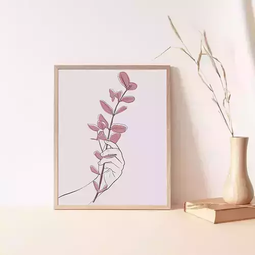 Plant Draw art wall decor print art minimal hand Draw fine art 