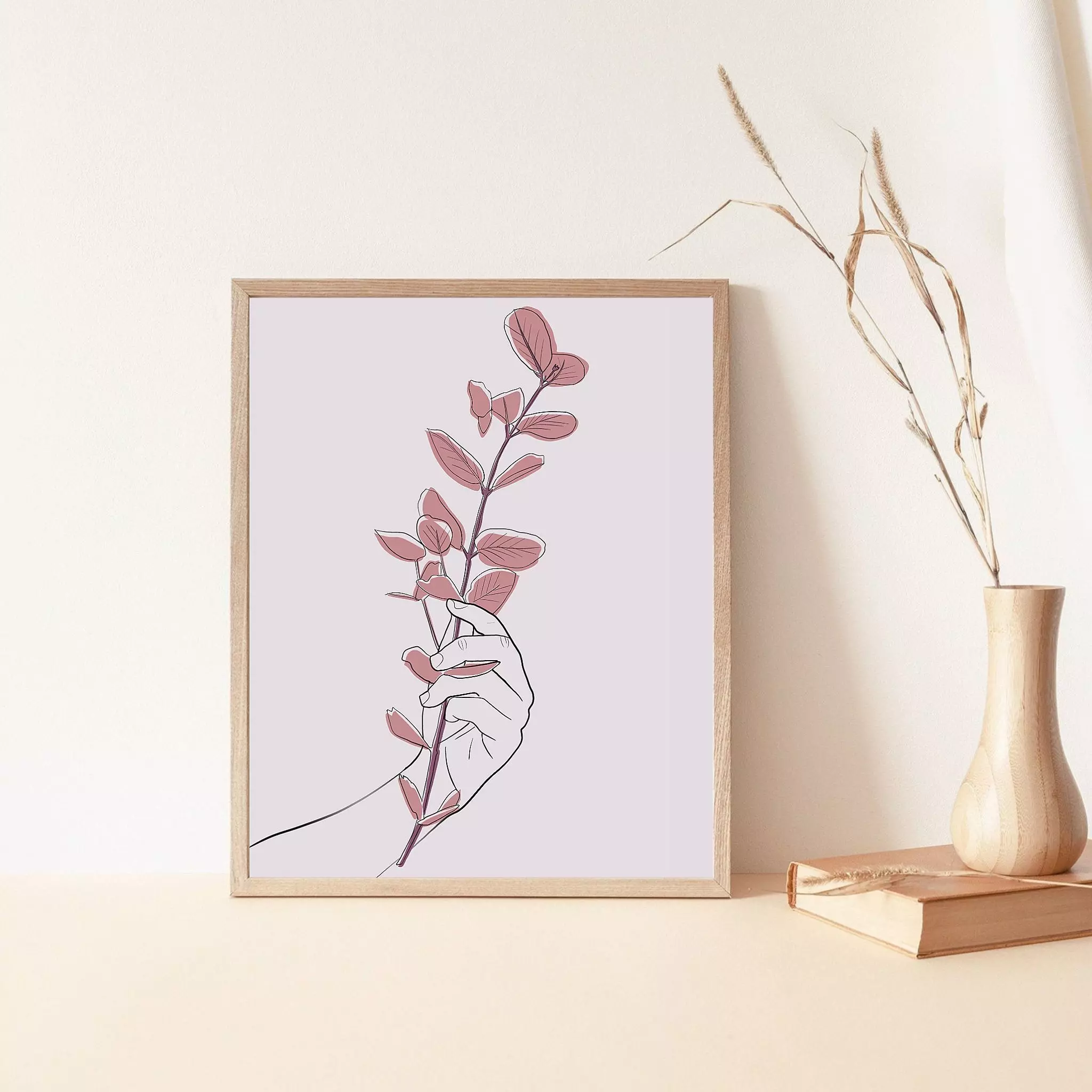 Plant Draw art wall decor print art minimal hand Draw fine art 3D print model_0