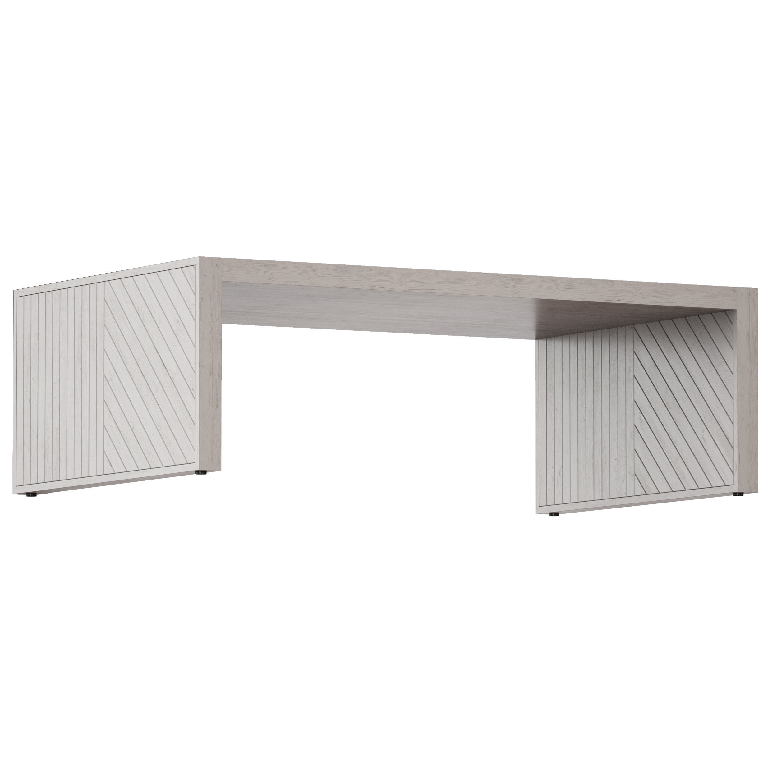 Dunewood Whitewashed Coffee Table Crate and Barrel 3D model_3