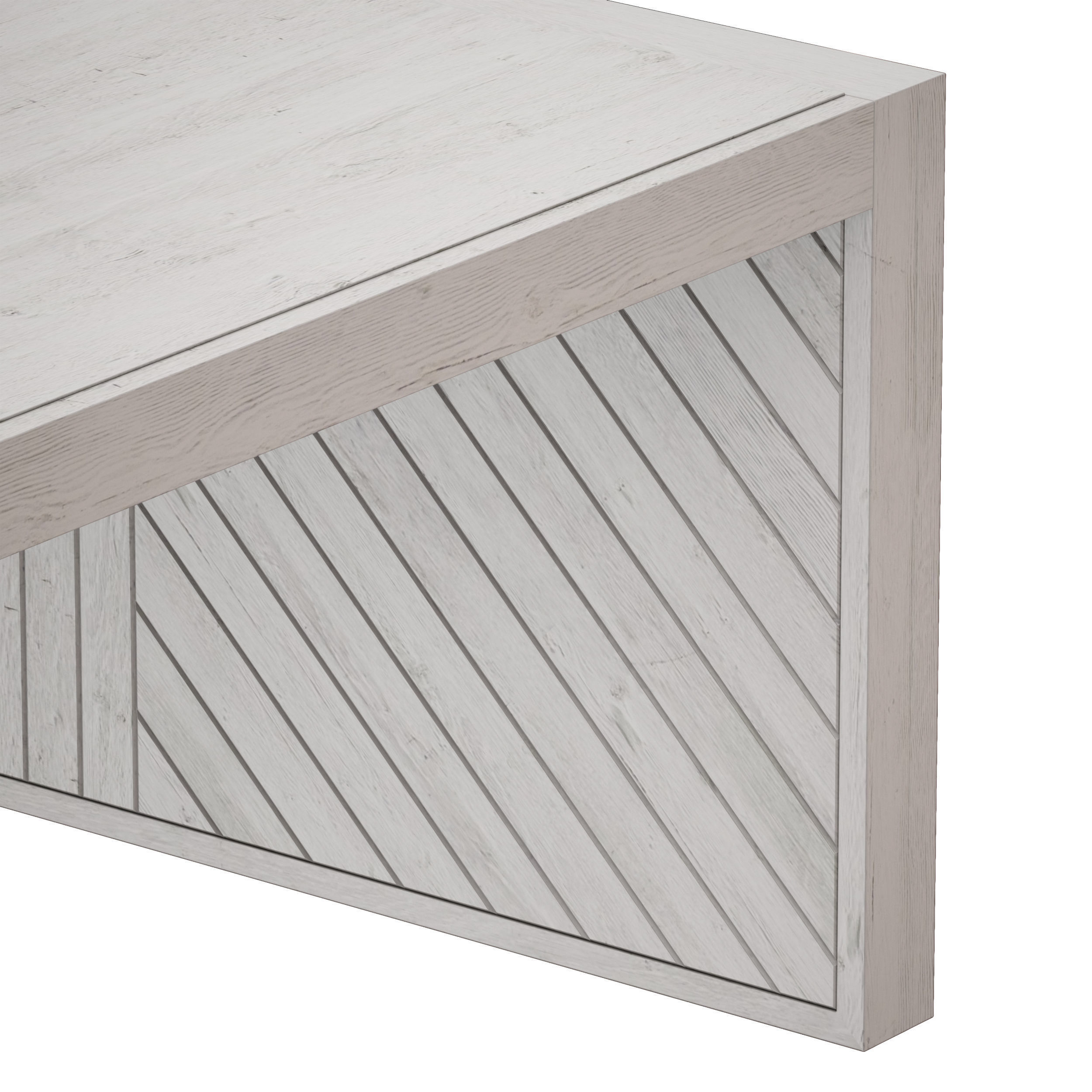 Dunewood Whitewashed Coffee Table Crate and Barrel 3D model_9