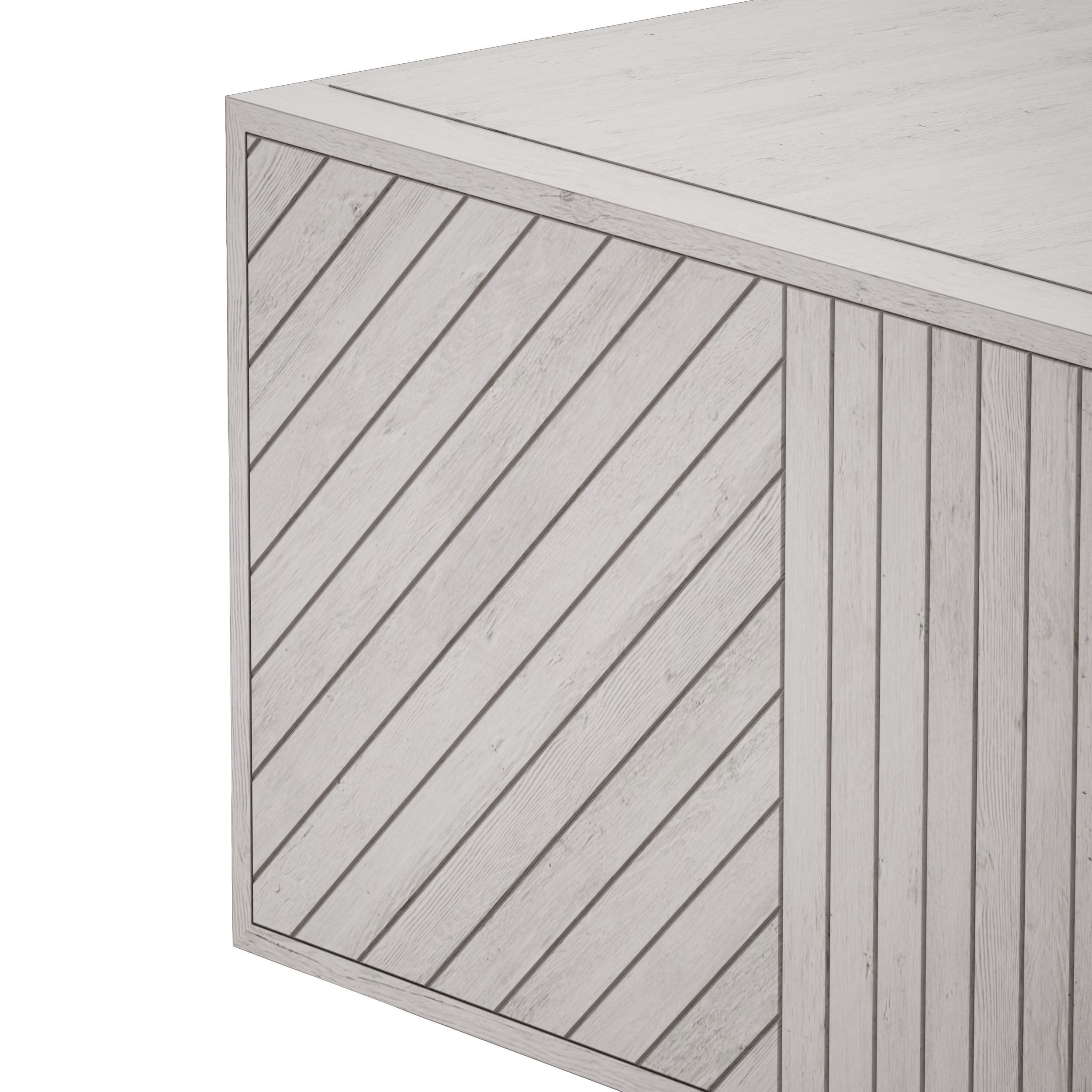 Dunewood Whitewashed Coffee Table Crate and Barrel 3D model_10